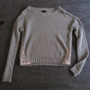 T/O Gray Sweater with Lace